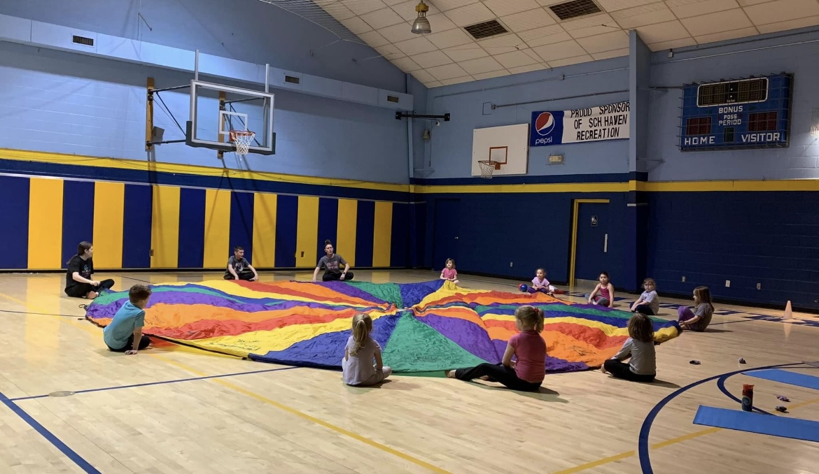 Energetic kids yoga session